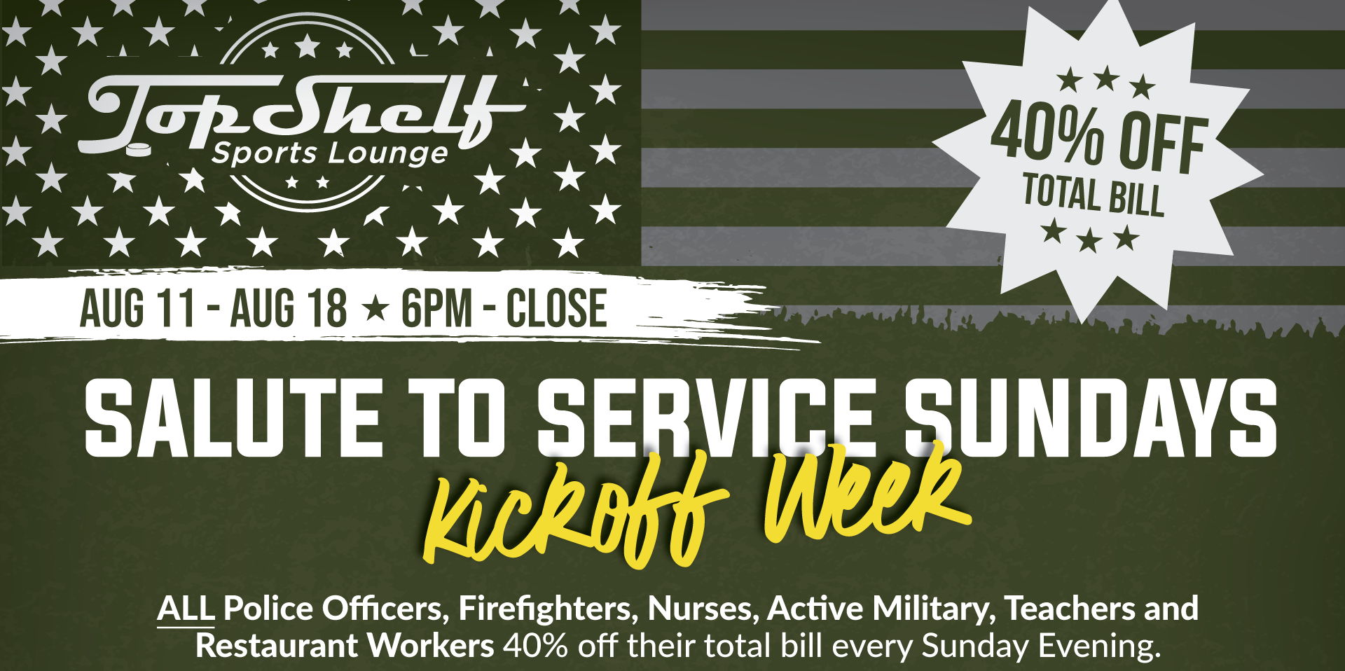 Read more about the article Salute To Service Sundays – Kickoff Week