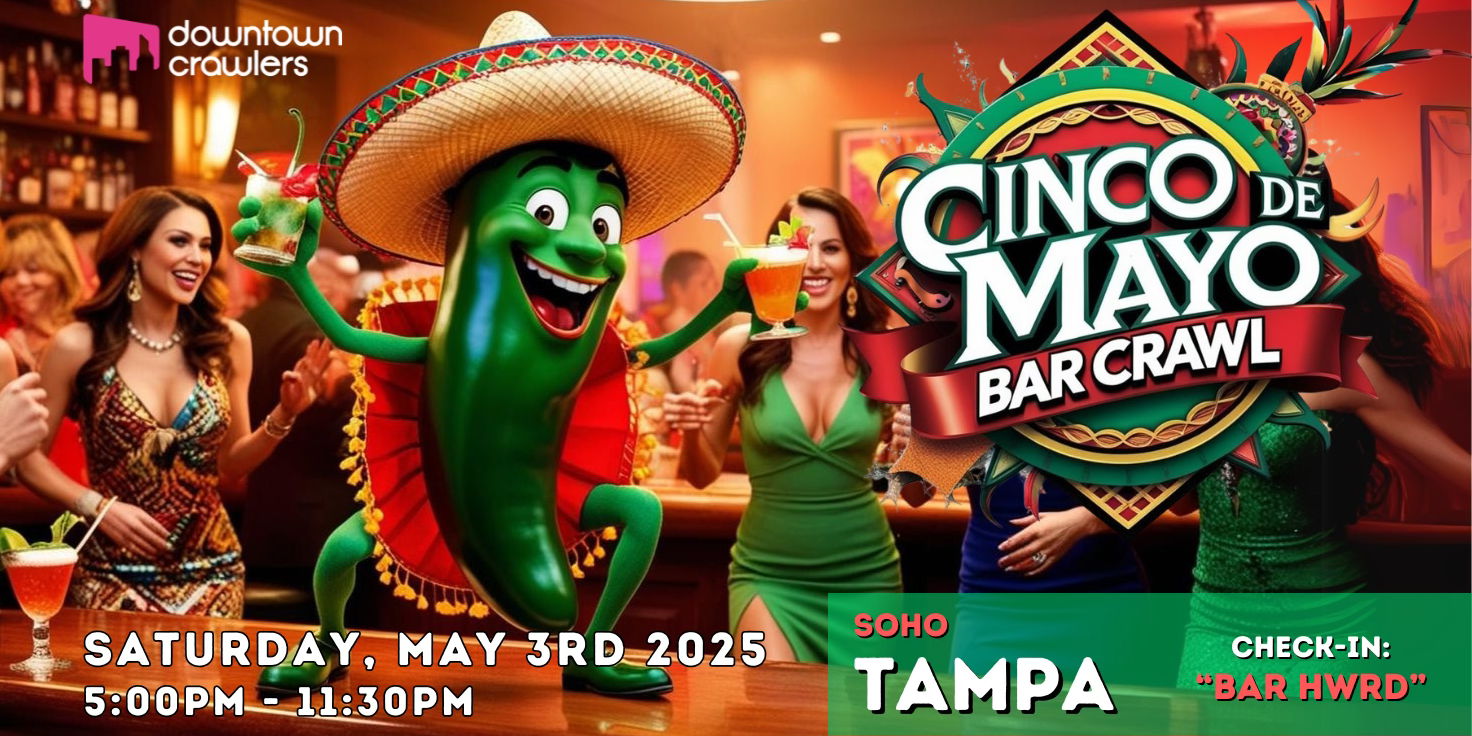 Read more about the article Cinco de Mayo Tacos, Tequila Fiesta & Bar Crawl – TAMPA (Bar Hwrd)